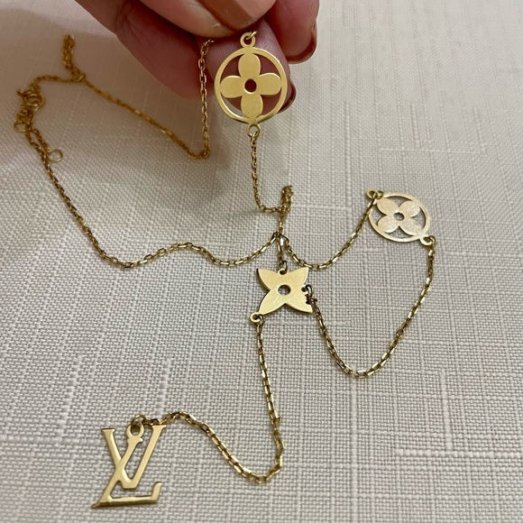 jewelry gold Jewelry - Pure 18K Inspired LV Necklace ⛓⭐️💛♥️